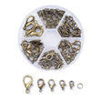 Set mit Karabinerverschlüsse und Biegeringe - Farbe Bronze antik - PerlineBeads SA