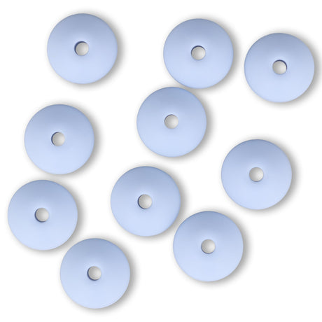 Silikon-Perle Rondelle • Hellblau, 12x6-7mm - PerlineBeads SA