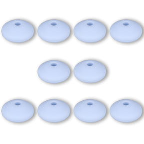 Silikon-Perle Rondelle • Hellblau, 12x6-7mm - PerlineBeads SA