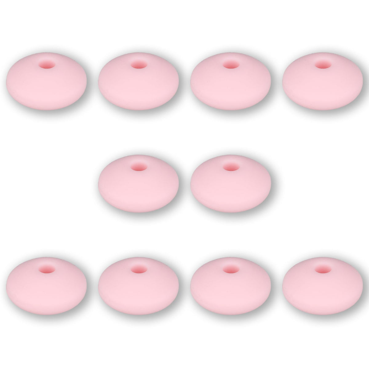Silikon-Perle Rondelle • Pink, 12x6-7mm - PerlineBeads SA