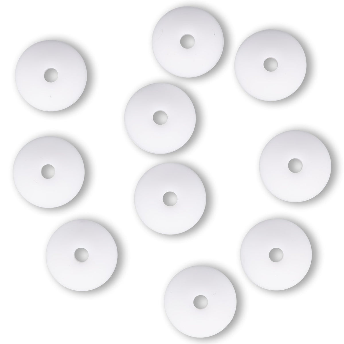 Silikon-Perle Rondelle • Weiss, 12x6-7mm - PerlineBeads SA