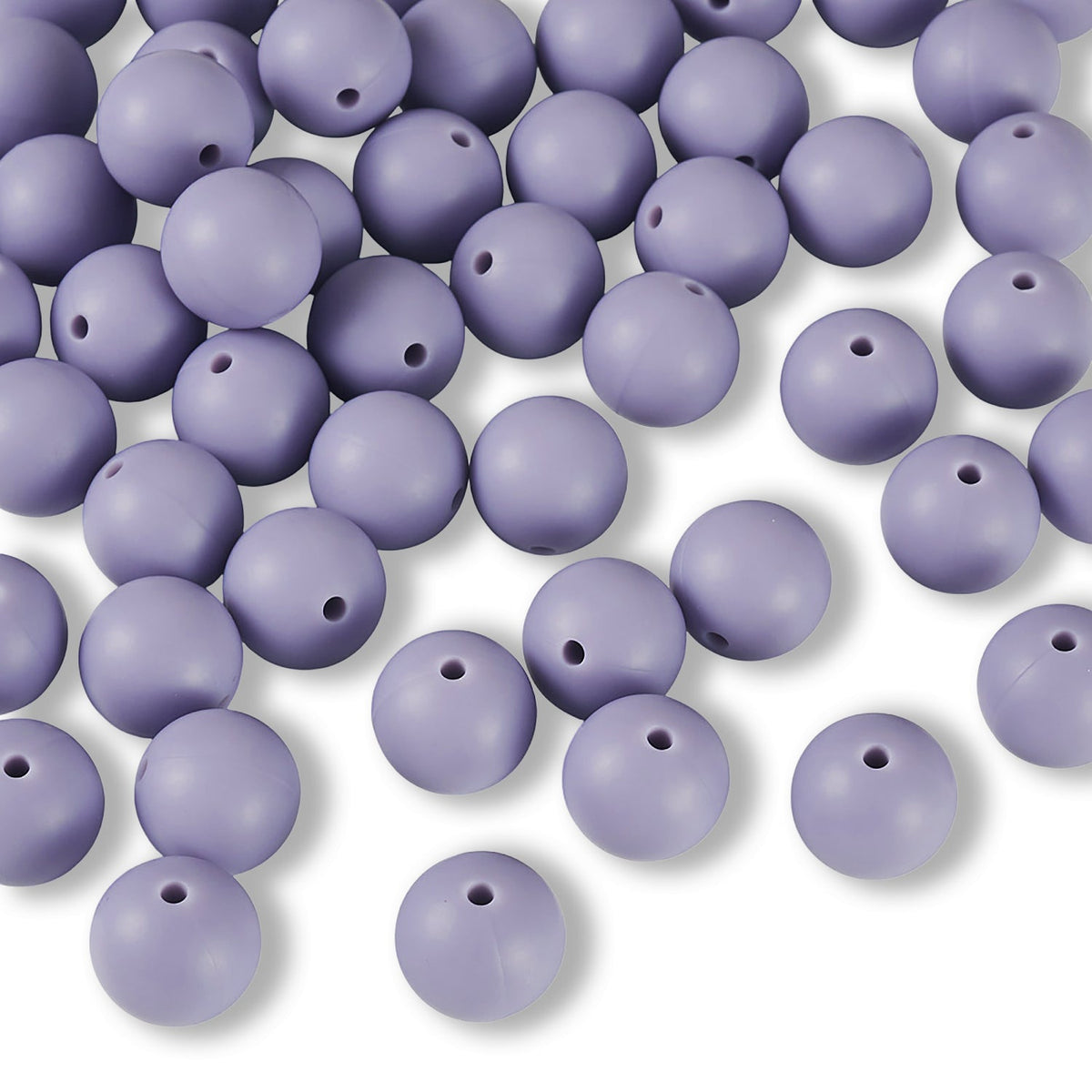 Silikon-Perle Rund • Lavender, 15mm - PerlineBeads SA