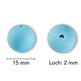 Silikon-Perle Rund • Light Sky Blue, 15mm - PerlineBeads SA