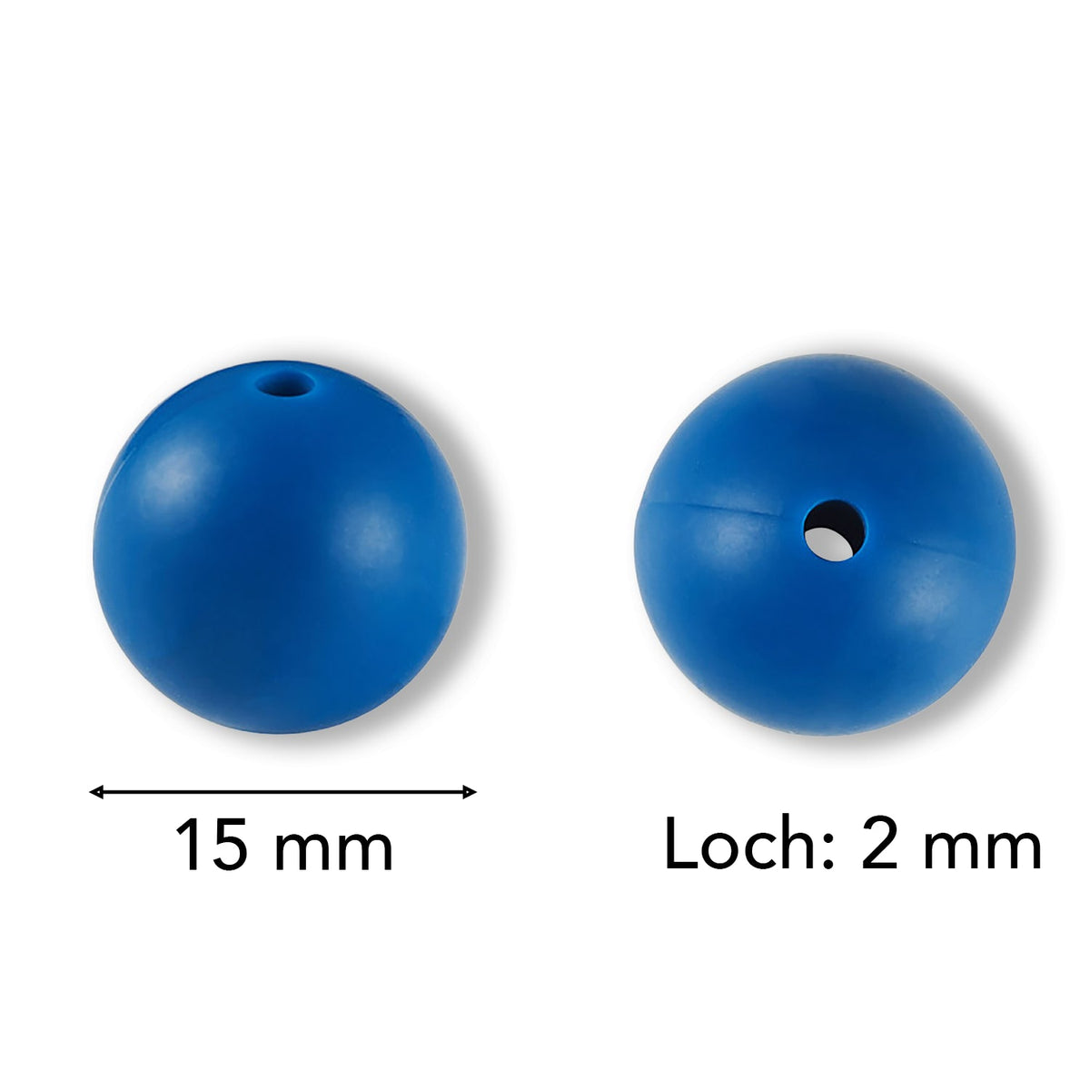 Silikon-Perle Rund • Marine Blue, 15mm - PerlineBeads SA