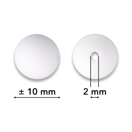 Silikon-Perle Rund • Weiss, 10mm - PerlineBeads SA