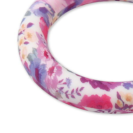 Silikon-Ring Blumenmuster • für Schlüsselanhänger & Taschencharms - PerlineBeads SA