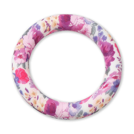Silikon-Ring Blumenmuster • für Schlüsselanhänger & Taschencharms - PerlineBeads SA
