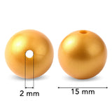 Silikonperlen rund, Gold, 15 mm - PerlineBeads SA