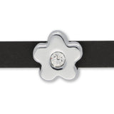 Slider «Flower» Silver mit Strass – Elegante Blüte - PerlineBeads SA