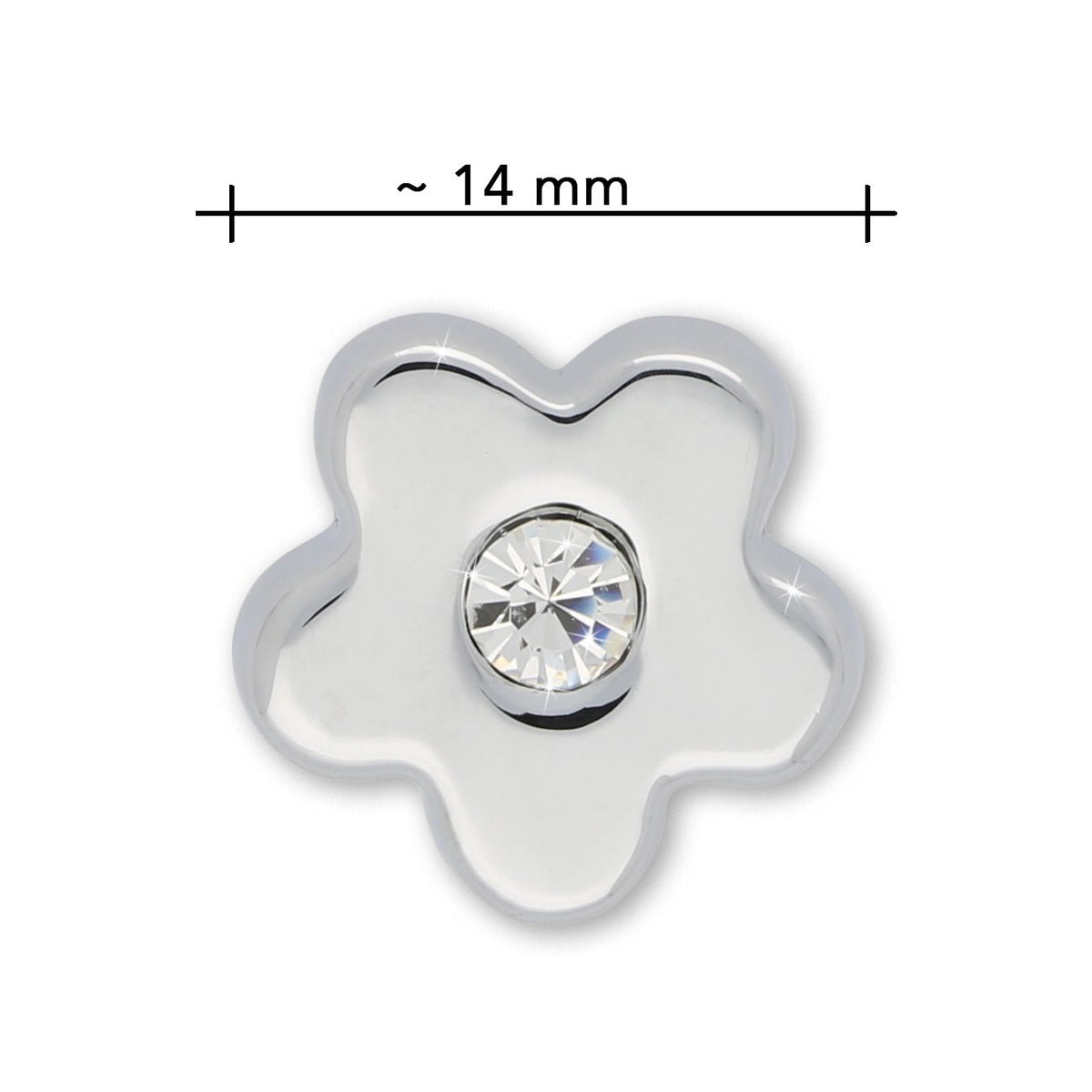 Slider «Flower» Silver mit Strass – Elegante Blüte - PerlineBeads SA