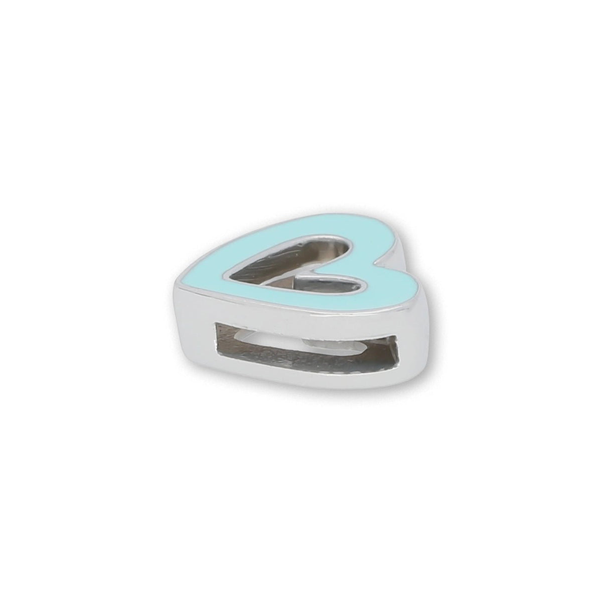 Slider «Heart» Hellblau – Herziger Hingucker - PerlineBeads SA