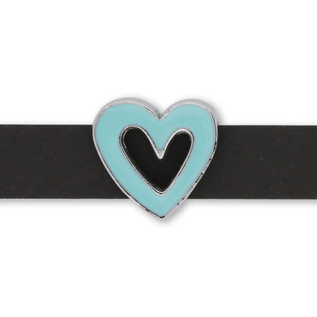 Slider «Heart» Hellblau – Herziger Hingucker - PerlineBeads SA