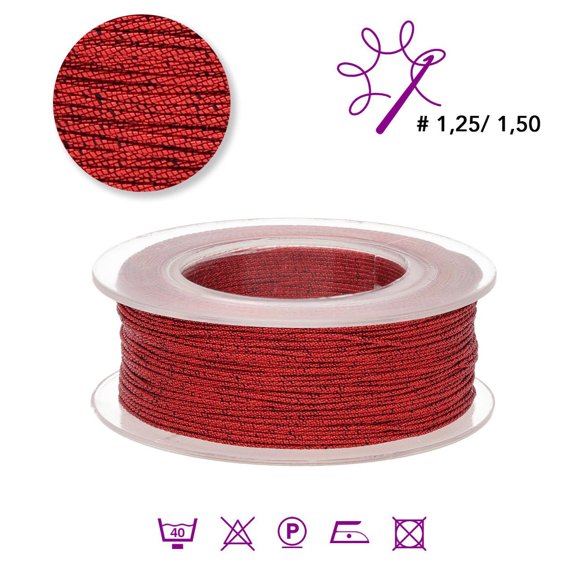 Sorrento Schmuckgarn - Rot glänzend (99028) - PerlineBeads SA