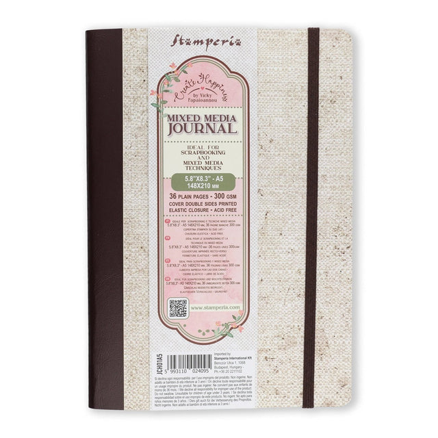 Stamperia Create Happiness Mixed Media Journal – A5 - PerlineBeads SA