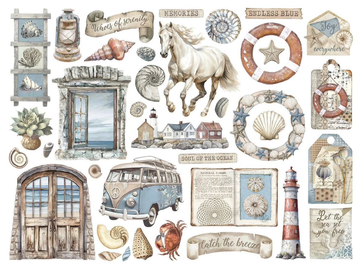 Stamperia Silent Sea – Stanzmotive (37 - teilig) - PerlineBeads SA