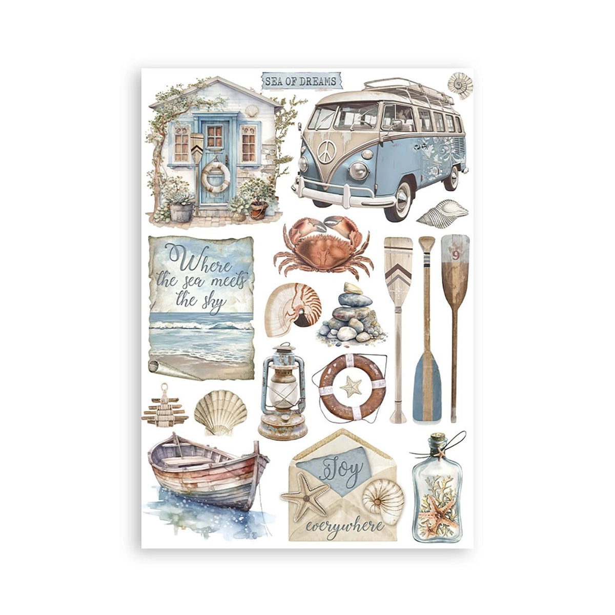 Stamperia Silent Sea – Washi Pad (A5, 8 Bögen) - PerlineBeads SA
