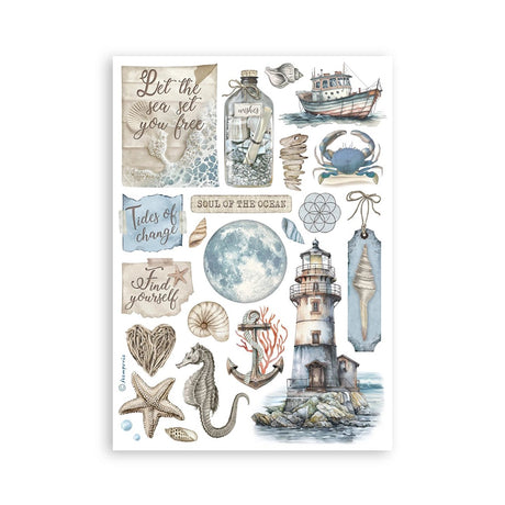 Stamperia Silent Sea – Washi Pad (A5, 8 Bögen) - PerlineBeads SA