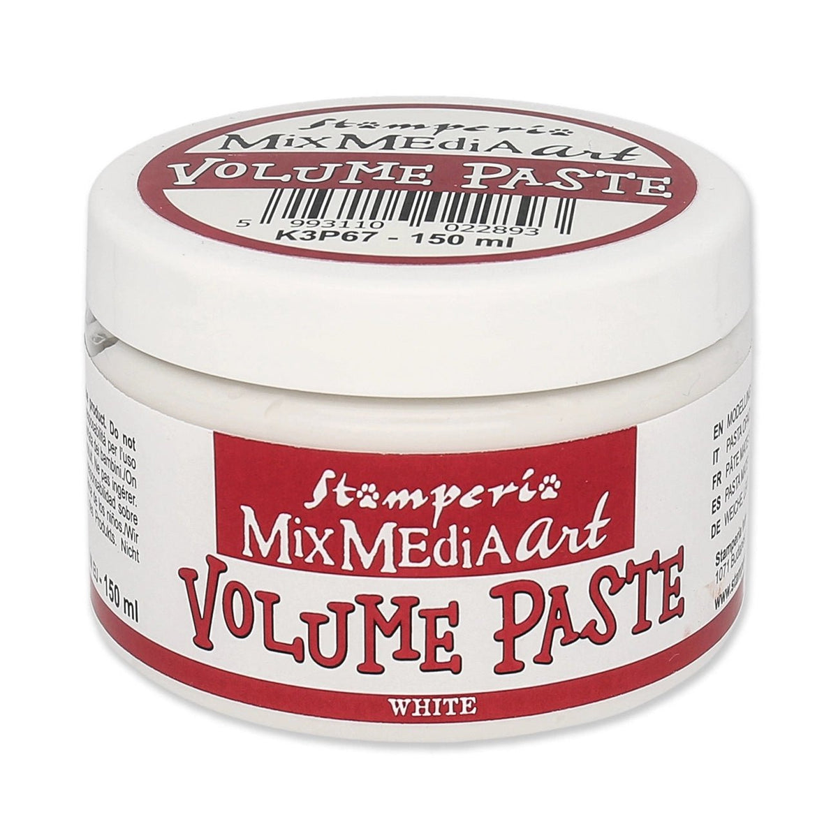 Stamperia Volume Paste – 150 ml - weiss - PerlineBeads SA