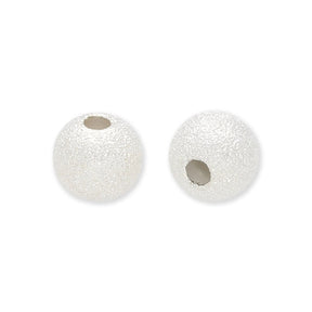 Stardust Metallperlen – 8 mm, Versilbert (5 Stück) - PerlineBeads SA
