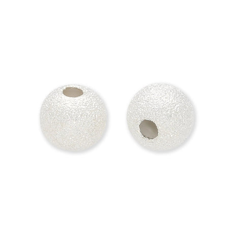Stardust Metallperlen – 8 mm, Versilbert (5 Stück) - PerlineBeads SA