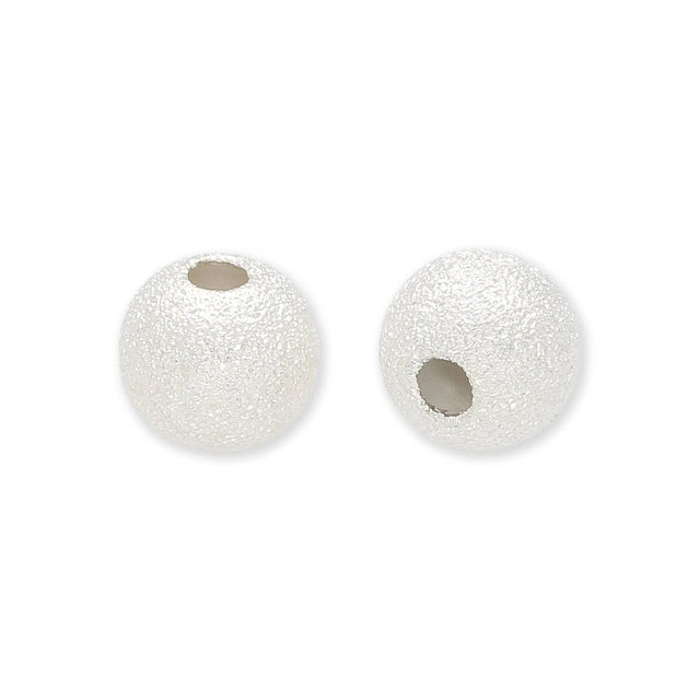Stardust Metallperlen – 8 mm, Versilbert (5 Stück) - PerlineBeads SA