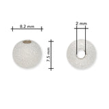 Stardust Metallperlen – 8 mm, Versilbert (5 Stück) - PerlineBeads SA