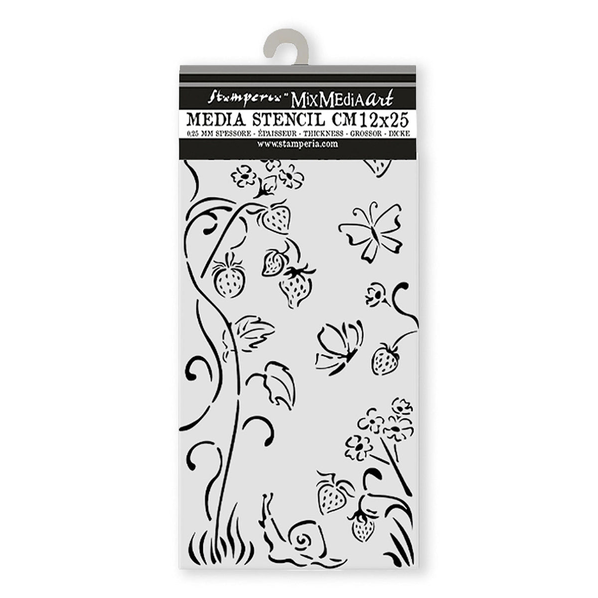 Stencil „Hidden Grove – Strawberries“ | 12 × 25 cm - PerlineBeads SA