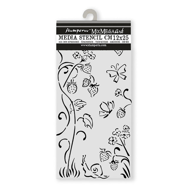 Stencil „Hidden Grove – Strawberries“ | 12 × 25 cm - PerlineBeads SA