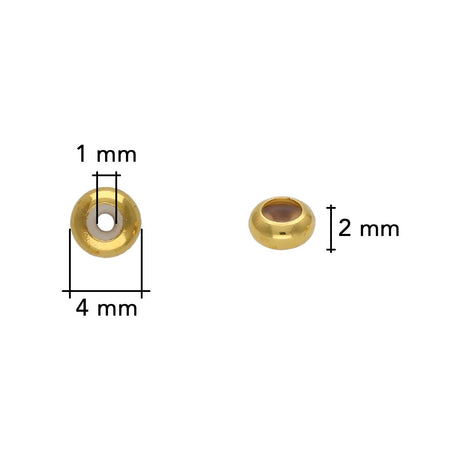Stopper Perlen - Vergoldet - PerlineBeads SA