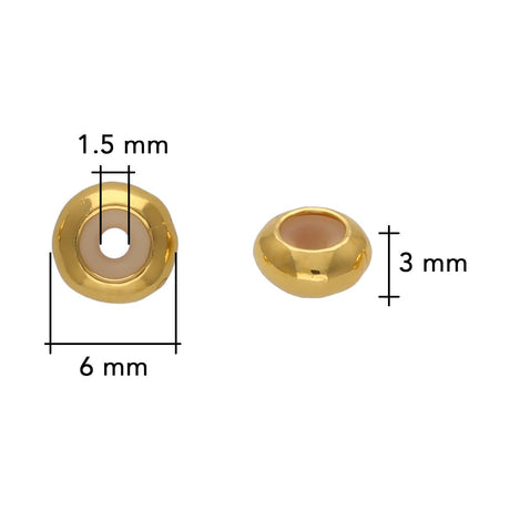 Stopper Perlen - Vergoldet - PerlineBeads SA