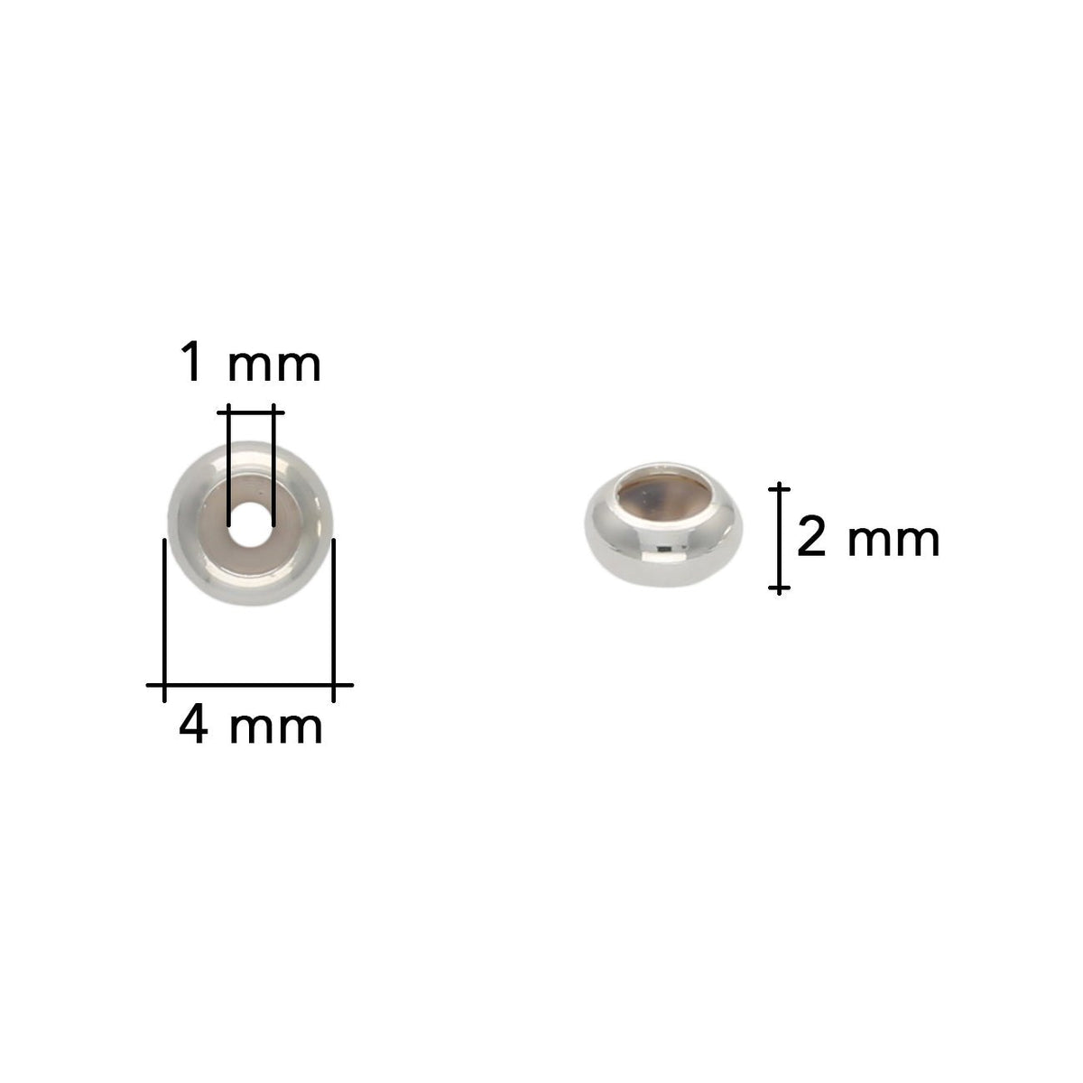 Stopper Perlen - Versilbert - PerlineBeads SA