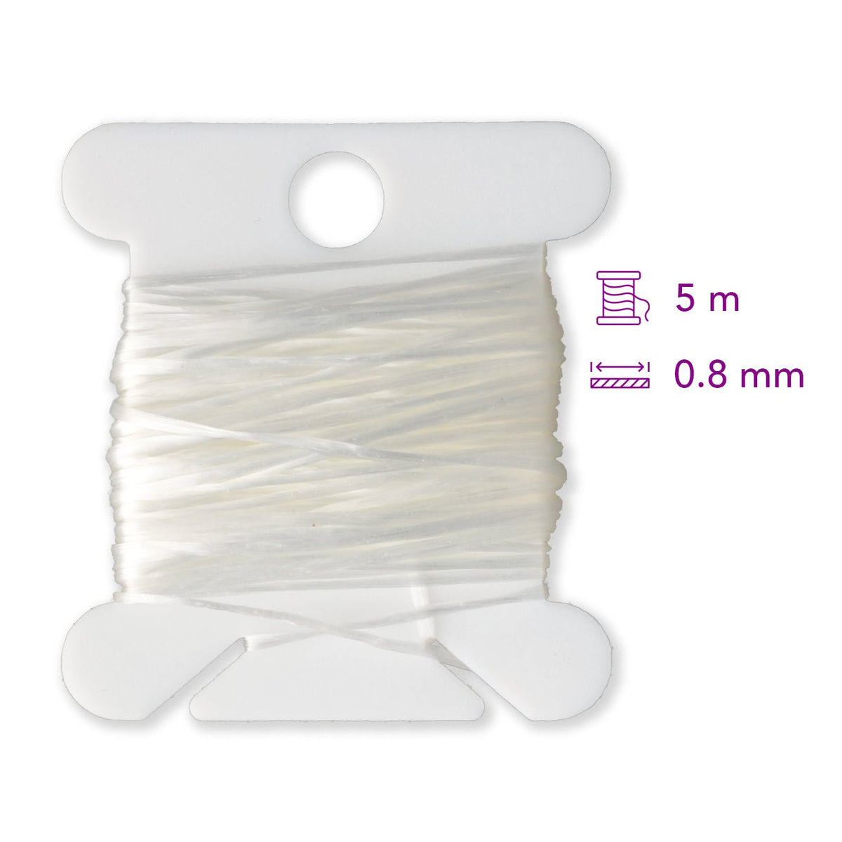 Stretchy elastische Schmuck-Faserkordel 0.8 mm - weiss - PerlineBeads SA