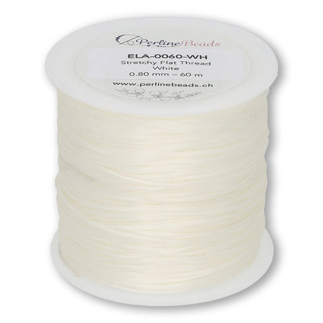 Stretchy elastische Schmuck - Faserkordel 0.8 mm - weiss - 60 meter - PerlineBeads SA