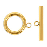T - Bar - Verschluss rund ∅ 12 mm - Edelstahl PVD - Gold - PerlineBeads SA
