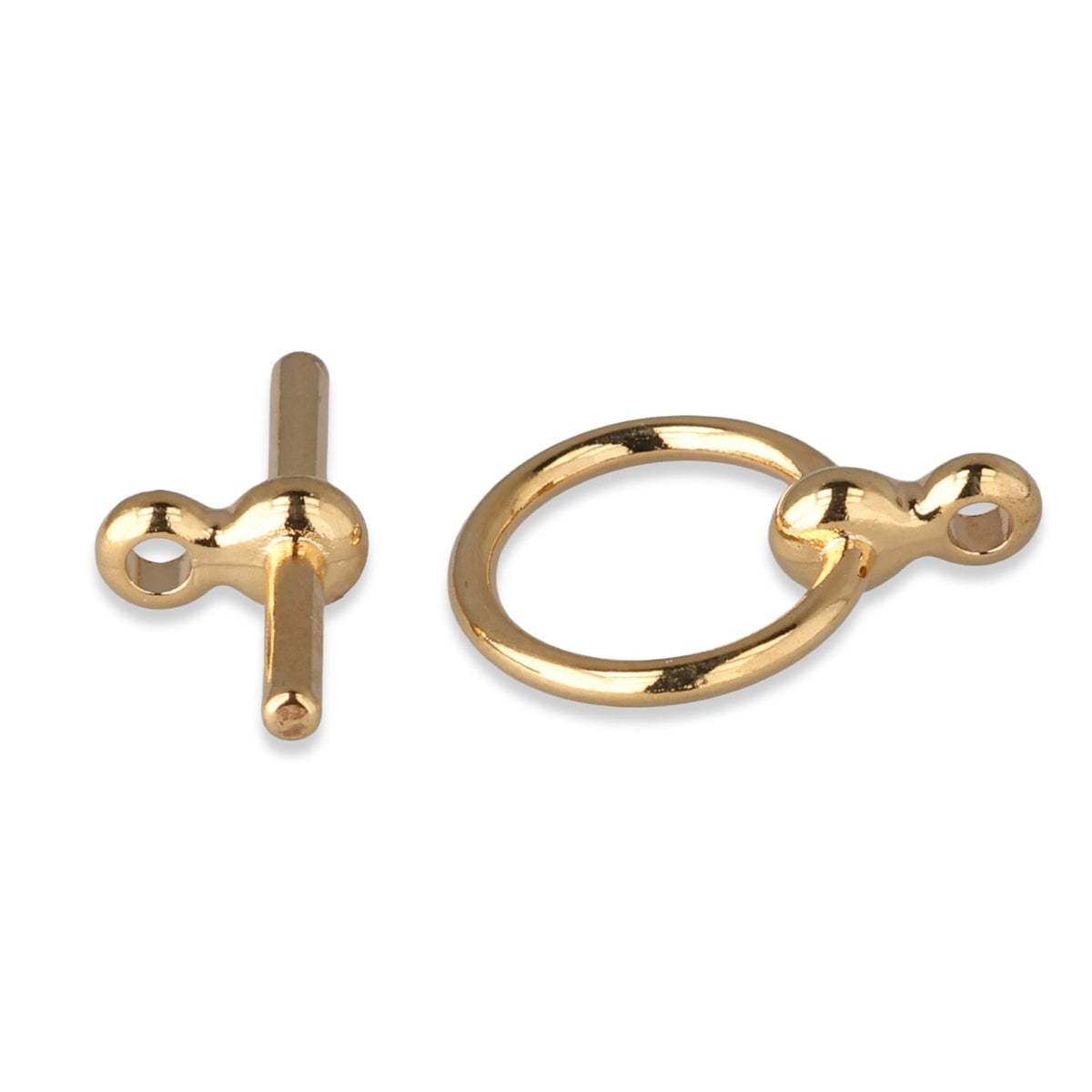 T-Bar-Verschluss rund • ∅ 12 mm • vergoldet • 2 Stk. - PerlineBeads SA