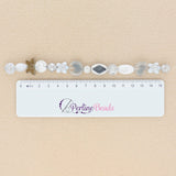 "Table Cut Mix" Perlen - White Silver - PerlineBeads