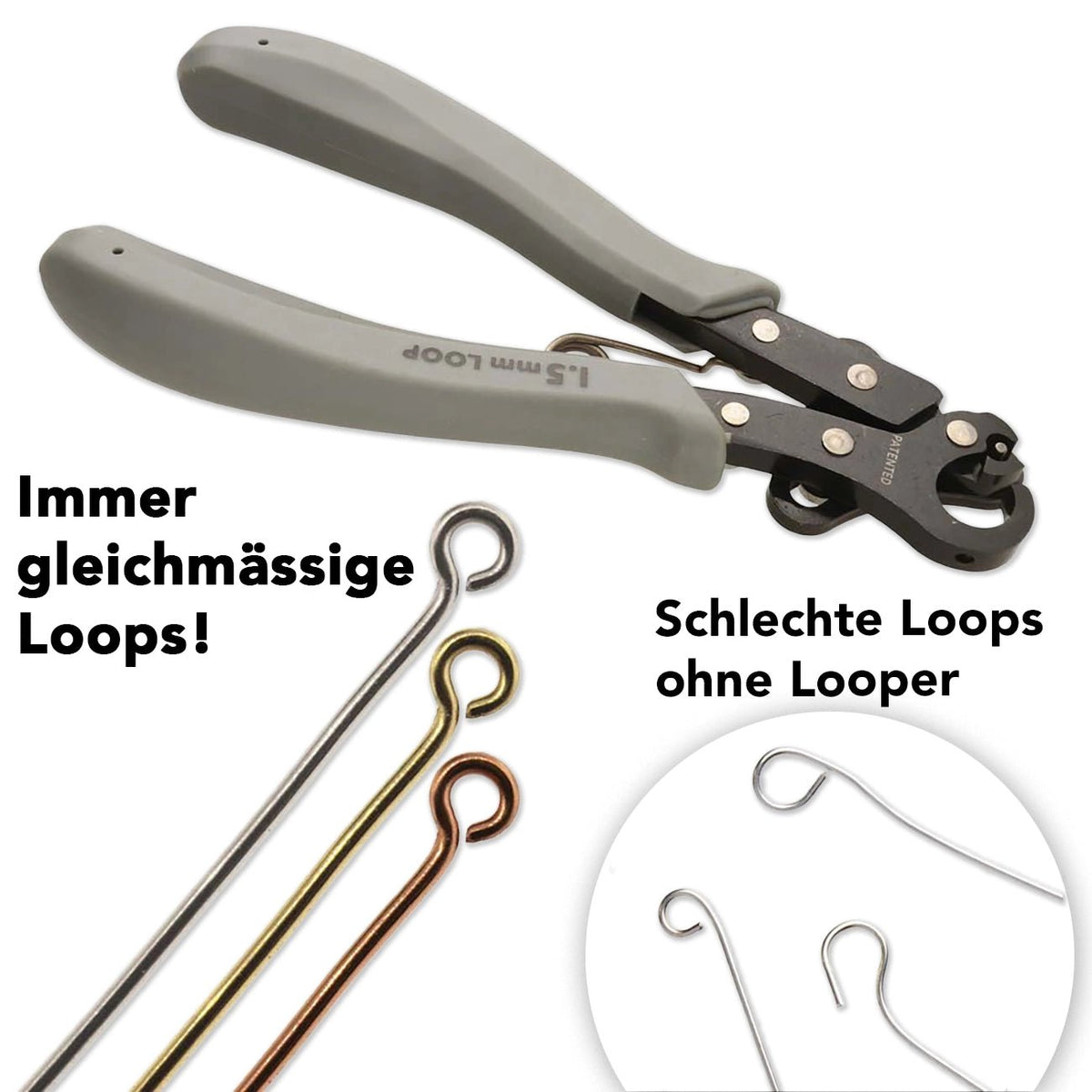 THE 1 STEP LOOPER – 1,5 mm Loops – 24–18 G Draht - PerlineBeads SA