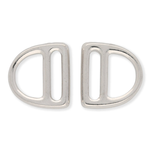 Tierra Cast - D Ring Verbindungselement - Helles Rhodium - PerlineBeads