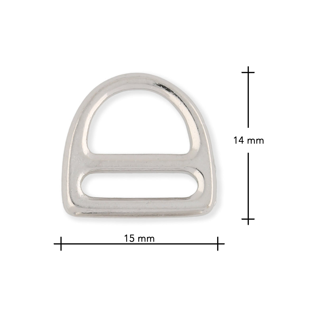 Tierra Cast - D Ring Verbindungselement - Helles Rhodium - PerlineBeads