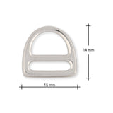 Tierra Cast - D Ring Verbindungselement - Helles Rhodium - PerlineBeads