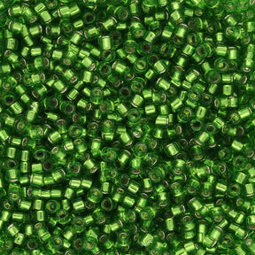 TOHO Aiko - Transparent Silver - Lined Lime Green - PerlineBeads SA