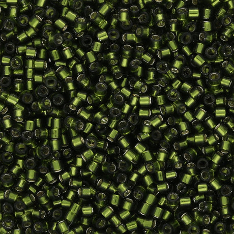 TOHO Aiko - Transparent Silver - Lined Olivine - PerlineBeads SA