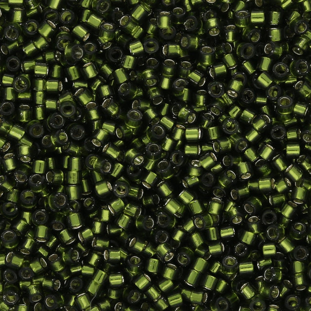 TOHO Aiko - Transparent Silver - Lined Olivine - PerlineBeads SA