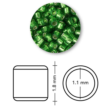 TOHO Treasure - Transparent Silver-Lined Grass Green - PerlineBeads SA