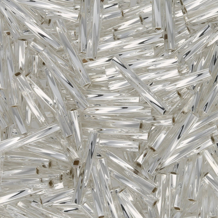 Twisted Bugle 12 mm – Silver Lined Crystal - PerlineBeads