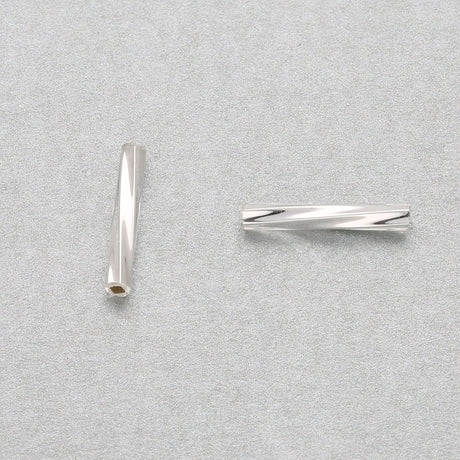 Twisted Bugle 12 mm – Silver Lined Crystal - PerlineBeads