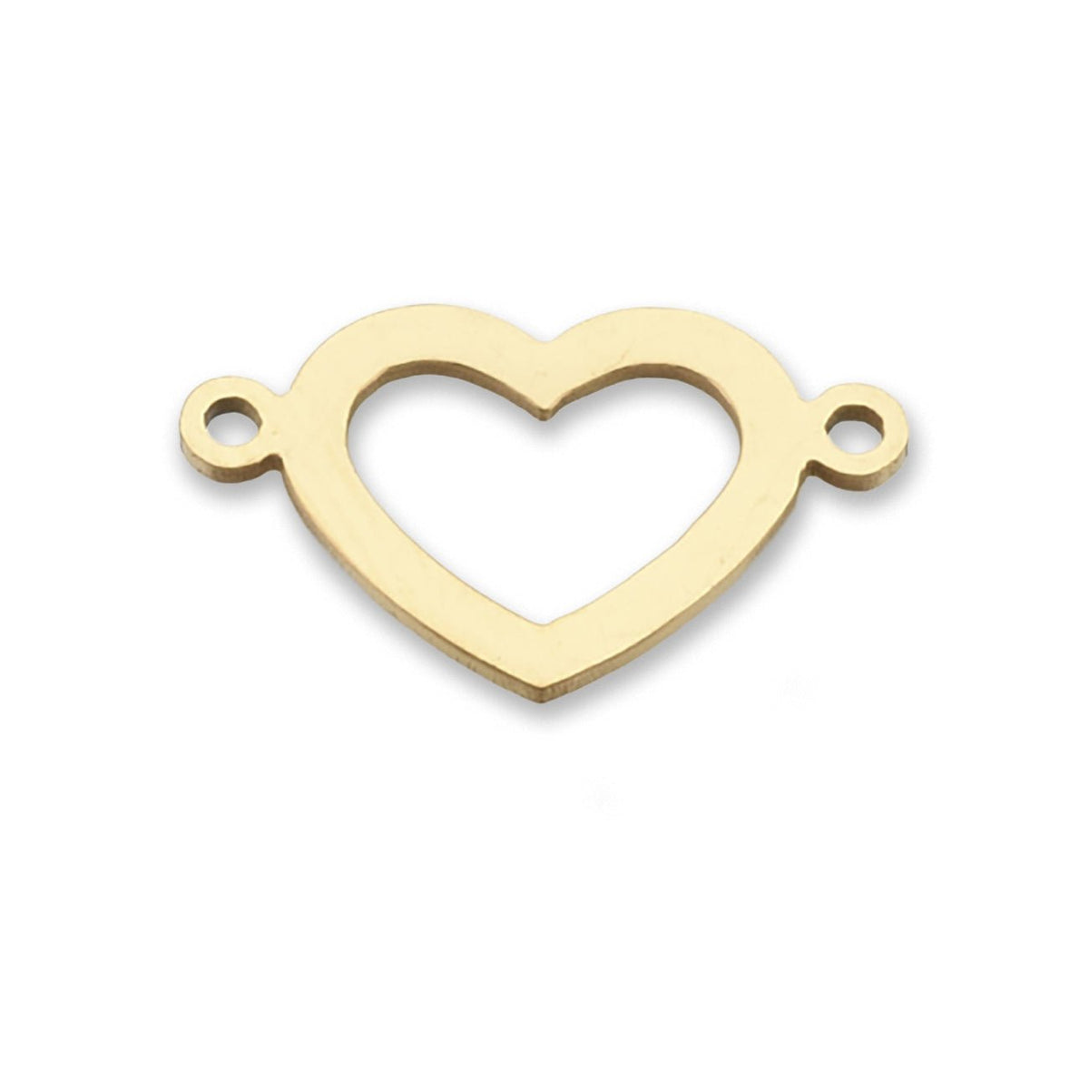 Verbindungselement “Herz” 20 x 12 mm • Edelstahl • Farbe Gold - PerlineBeads SA