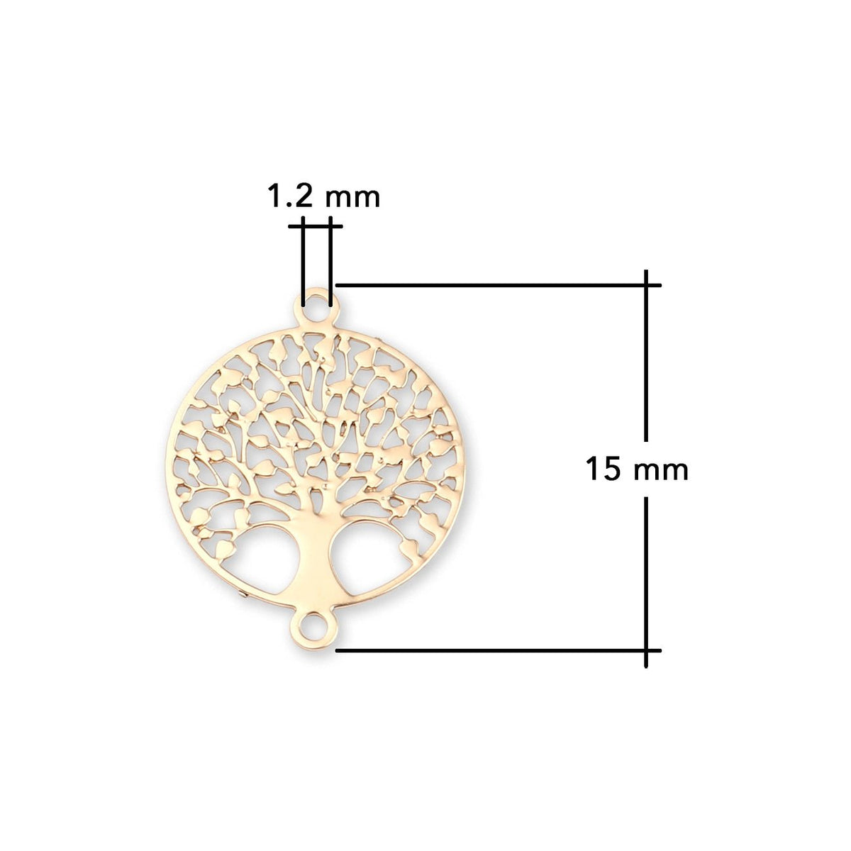 Verbindungselement “Tree of Life” 12 mm - Farbe gold - PerlineBeads SA