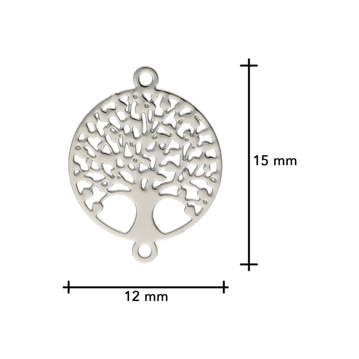 Verbindungselement “Tree of Life” 12 mm - Farbe silber - PerlineBeads