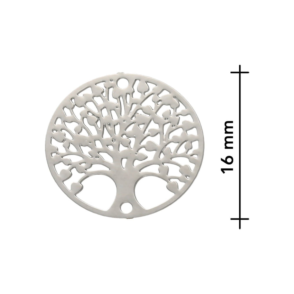 Verbindungselement “Tree of Life” 16 mm - Silberfarbe - PerlineBeads